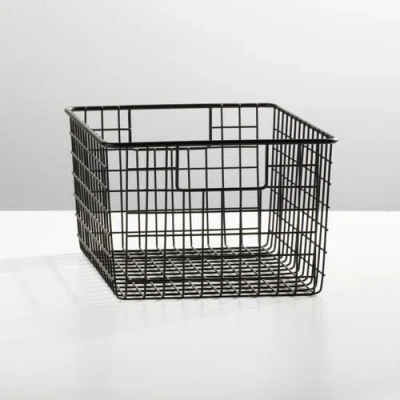 Mdesign Metal Wire Food Organizer Basket With Built-in Handles, 12 X 9 X 6 In Black