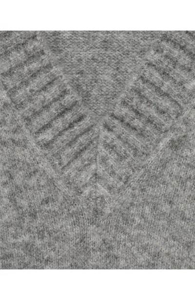 Mango V-neck Sweater In Gray