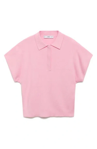 Mango Polo Sweater In Pink