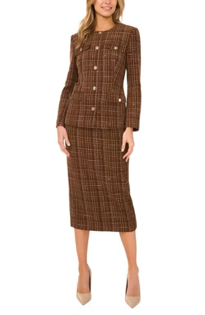 Ted Baker Brinella Tweed Pencil Skirt In Brown
