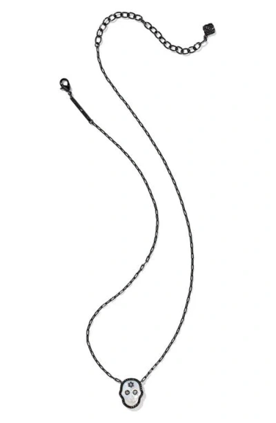 Kendra Scott Gunmetal Skeleton Short Pendant Necklace In Gray