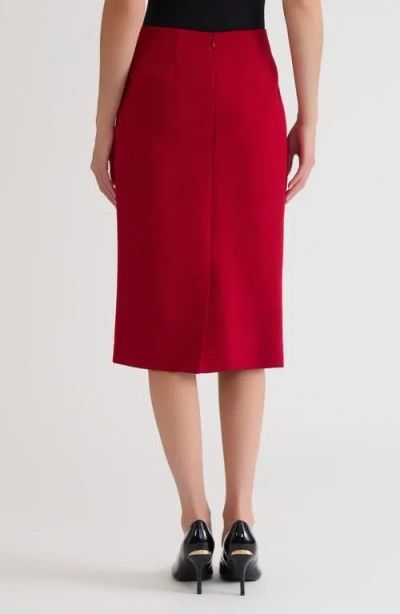 Kasper Women's Stretch-crepe Knee-length Pencil Skirt In Red