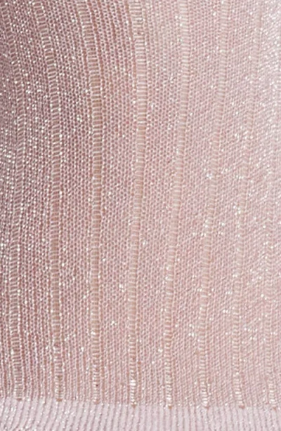 High Heel Jungle Metallic Crew Socks In Pink