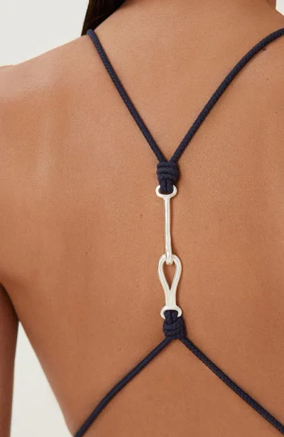 Vix Paula Hermanny Harmonie Alba Open Back One-piece Swimsuit In Blue