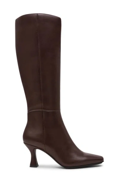 Anne Klein Womens Perfektion Wide Calf Snip Toe Knee High Boots In Brown