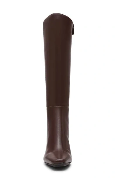 Anne Klein Womens Perfektion Wide Calf Snip Toe Knee High Boots In Brown
