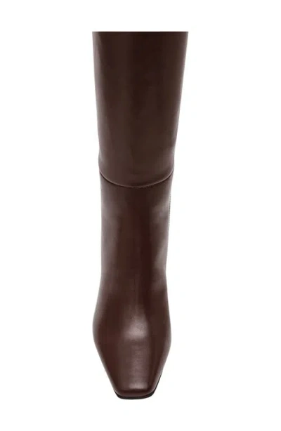 Anne Klein Womens Perfektion Wide Calf Snip Toe Knee High Boots In Brown