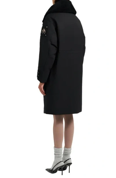 Moose Knuckles Original Storm Water Repellent Genuine Shearling Lined 800 Fill Power Down Parka In Black