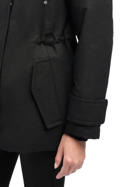 Moose Knuckles Aurora Water Repellent Genuine Shearling Lined 800 Fill Power Down Jacket In Black