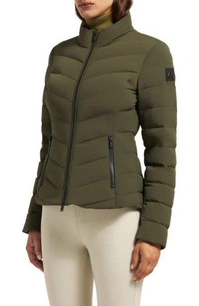 Moose Knuckles Elora Water Repellent 800 Fill Power Down Jacket In Green