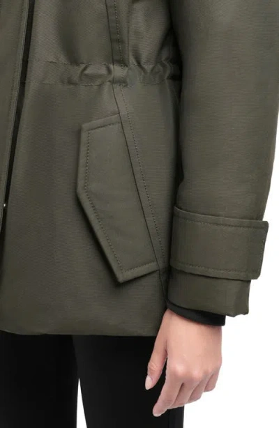 Moose Knuckles Aurora Water Repellent Genuine Shearling Lined 800 Fill Power Down Jacket In Green