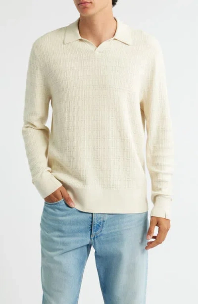 Rag & Bone Harvey Johnny Collar Relaxed Polo In White