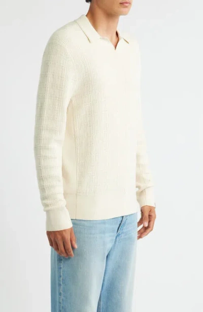 Rag & Bone Harvey Johnny Collar Relaxed Polo In White