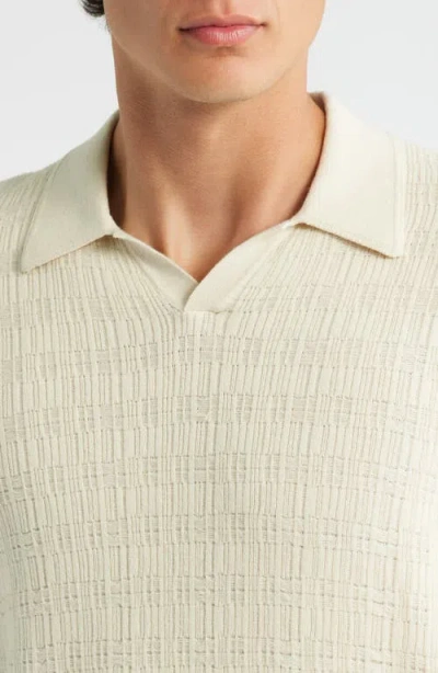 Rag & Bone Harvey Johnny Collar Relaxed Polo In White