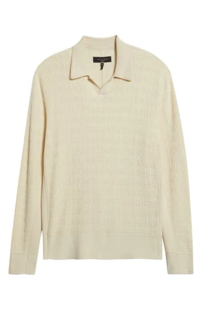 Rag & Bone Harvey Johnny Collar Relaxed Polo In White
