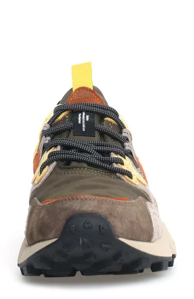 Flower Mountain Layered Suede And Fabric Sneakers In Multi