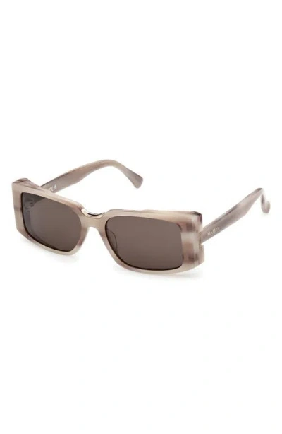 Max Mara Spark 54mm Rectangular Sunglasses In Brown