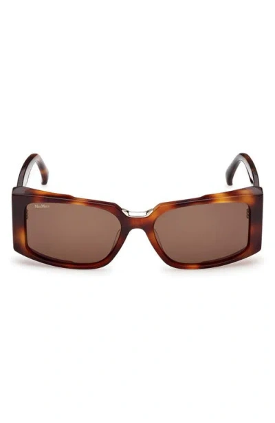 Max Mara Spark 54mm Rectangular Sunglasses In Brown