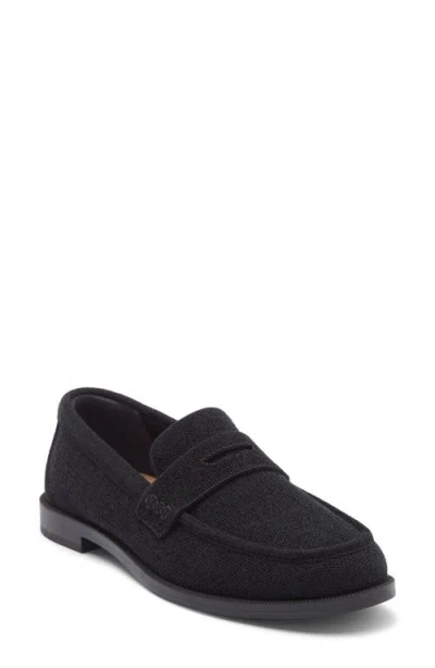Rothys The Revelvet Penny Loafer In Black/neutral