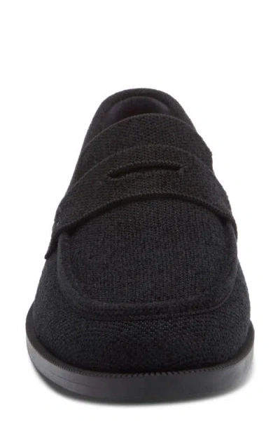 Rothys The Revelvet Penny Loafer In Black/neutral