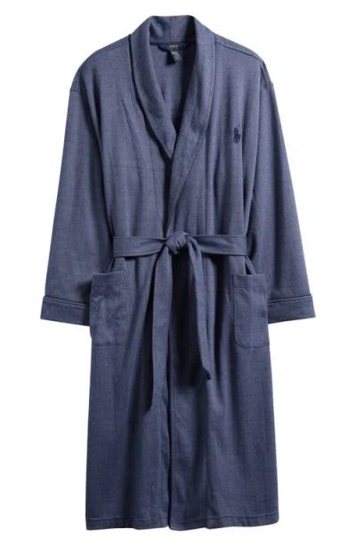 Polo Ralph Lauren Herringbone Jacquard Robe In Blue