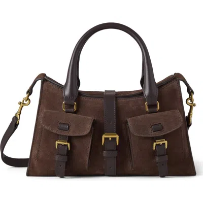 Mulberry Small Suede Roxanne Top-handle Bag In Brown