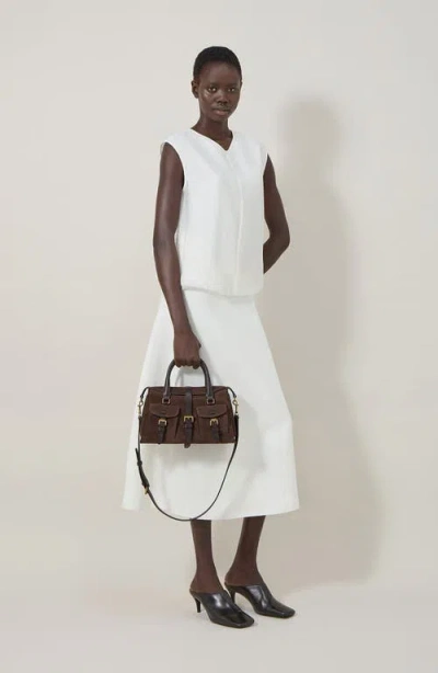 Mulberry Small Suede Roxanne Top-handle Bag In Brown