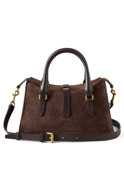 Mulberry Small Suede Roxanne Top-handle Bag In Brown