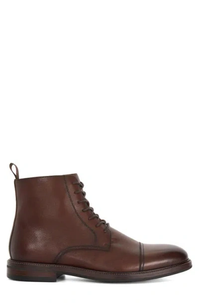 Dune London Matias Cap Toe Boot In Brown
