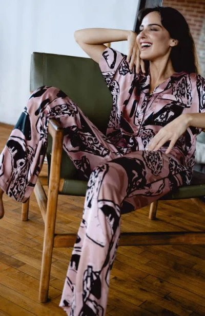 Midnight Bakery Women's 2-piece Printed Top And Pants Pajama Set In Pink