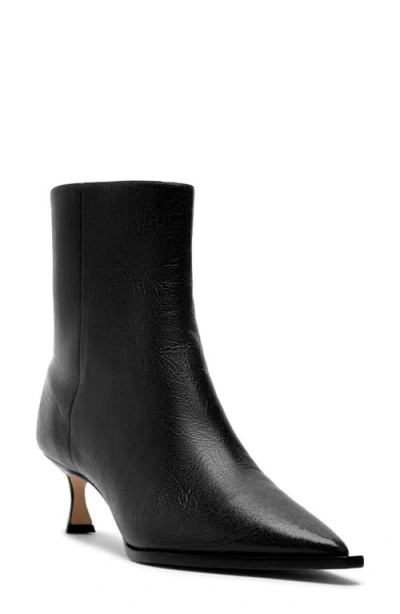 Alexandre Birman Myra Pointed Toe Kitten Heel Bootie In Black