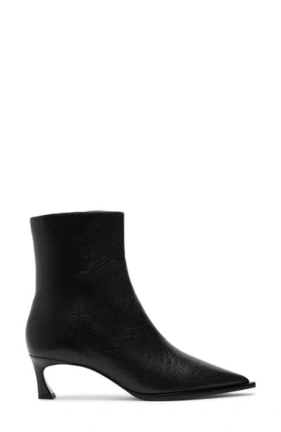 Alexandre Birman Myra Pointed Toe Kitten Heel Bootie In Black