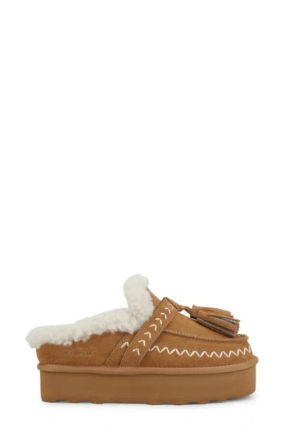 Vintage Havana Charm Faux Shearling Lined Platform Slipper In Brown