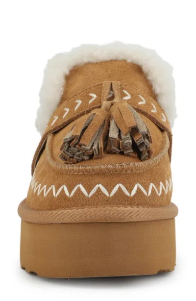 Vintage Havana Charm Faux Shearling Lined Platform Slipper In Brown