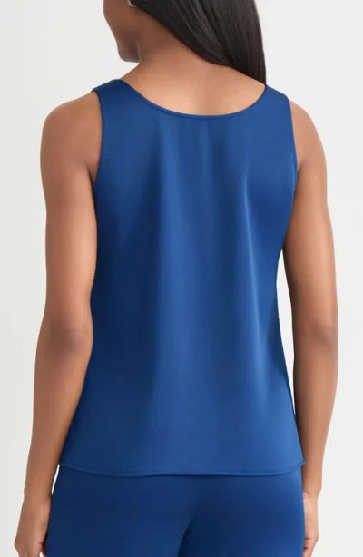 Misook Crepe De Chine Tank Top In Blue