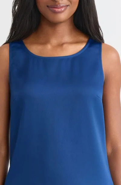 Misook Crepe De Chine Tank Top In Blue