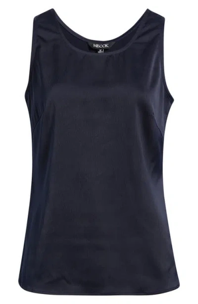 Misook Crepe De Chine Tank Top In Blue