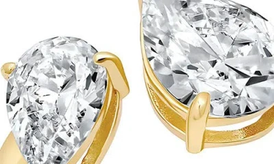 Crislu Toi Et Moi Pear Open Ring In Gold