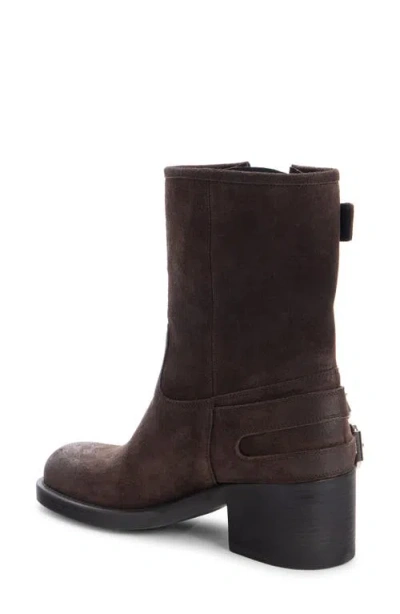 Chloé Stylish Block Heel Suede Ankle Boots In Brown