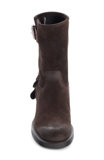 Chloé Stylish Block Heel Suede Ankle Boots In Brown