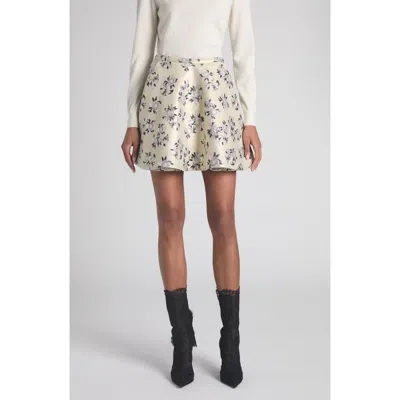 Alexander Mcqueen Mcqueen Floral Brocade Miniskirt In White