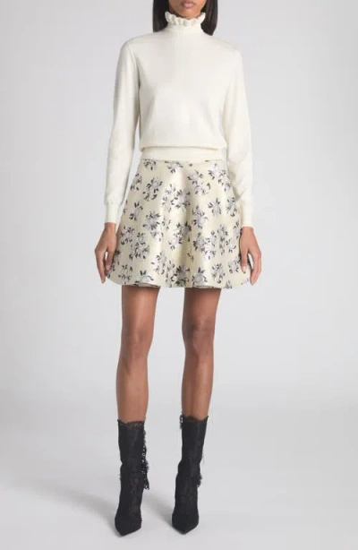 Alexander Mcqueen Mcqueen Floral Brocade Miniskirt In White