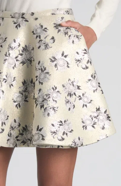 Alexander Mcqueen Mcqueen Floral Brocade Miniskirt In White