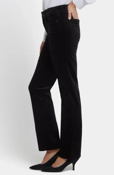 Nydj Marilyn Velveteen High Rise Straight Jeans In Black In Black