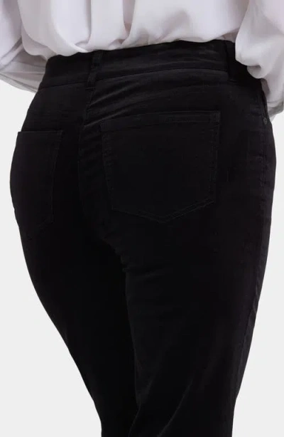 Nydj Marilyn Velveteen High Rise Straight Jeans In Black In Black