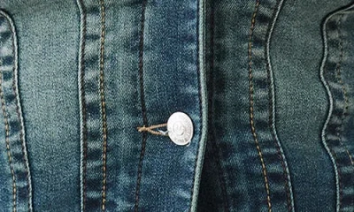 True Religion Women's Shrunken Sherpa Denim Vest In Blue