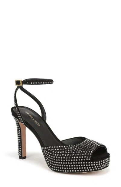 Veronica Beard Brianne Crystal Ankle Strap Platform Sandal In Animal Print