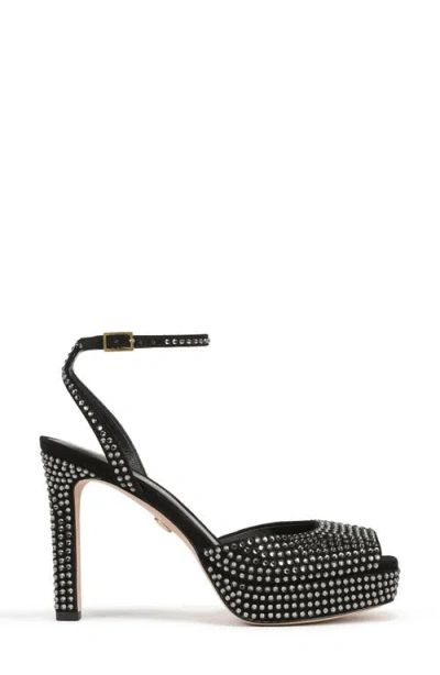 Veronica Beard Brianne Crystal Ankle Strap Platform Sandal In Animal Print