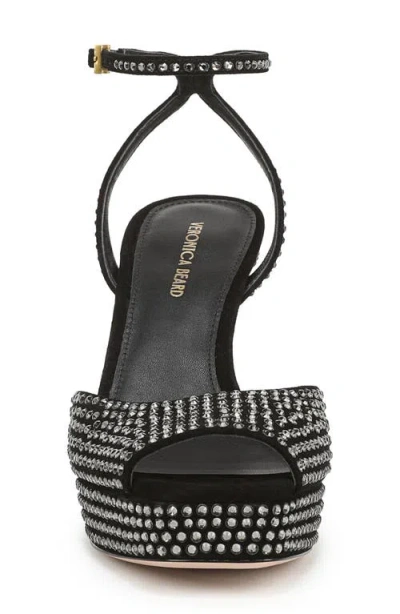 Veronica Beard Brianne Crystal Ankle Strap Platform Sandal In Animal Print