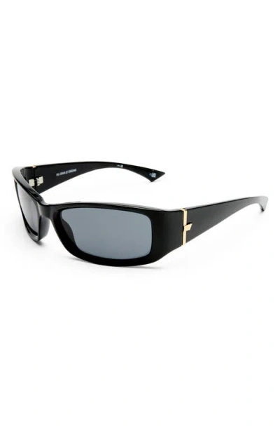 Le Specs Du Jour 60mm Rectangular Sunglasses In Black